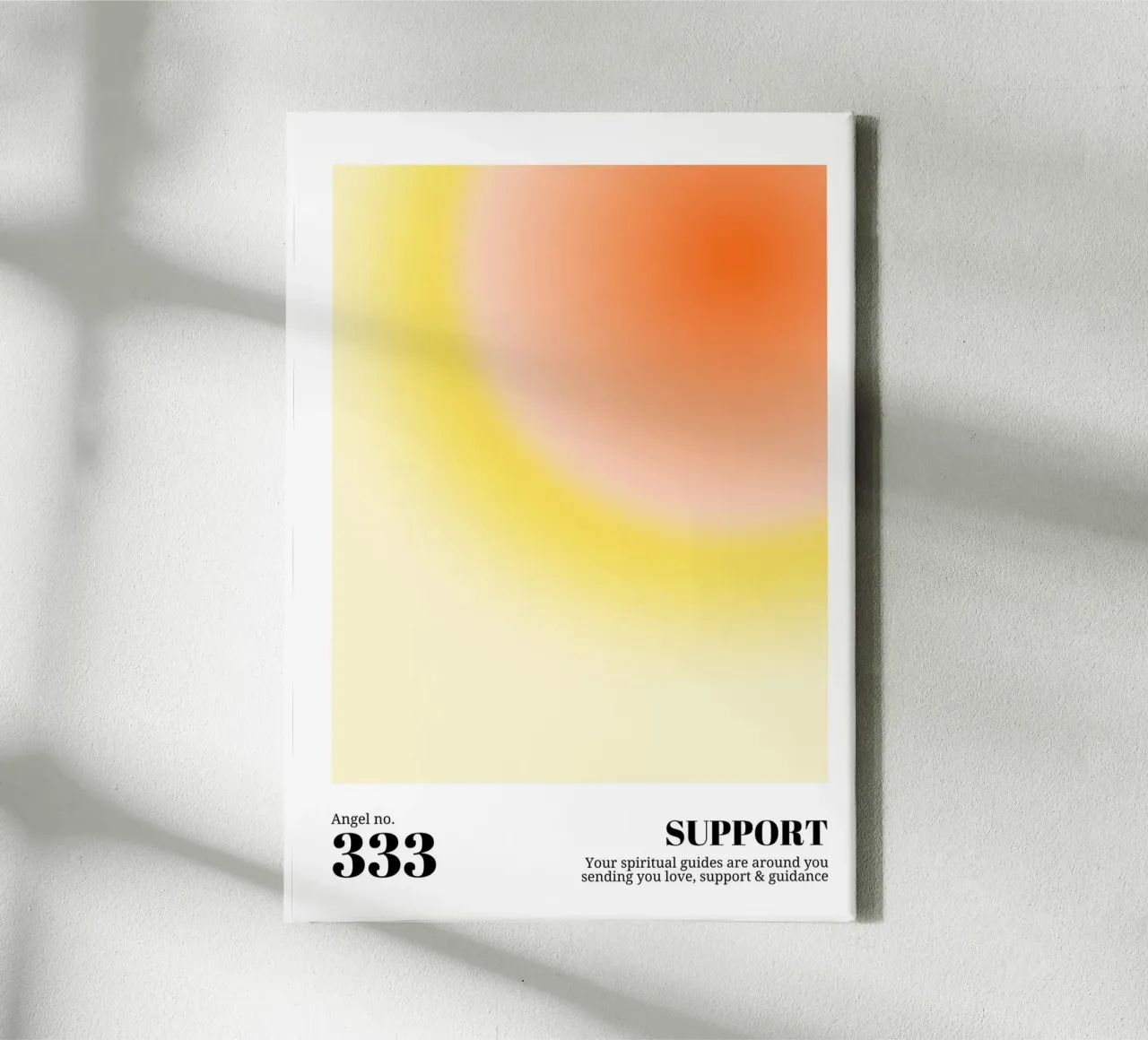 Angel No. 333 Support Aura Print - Warm Gradient Art canvas with Floater frame by homdeco