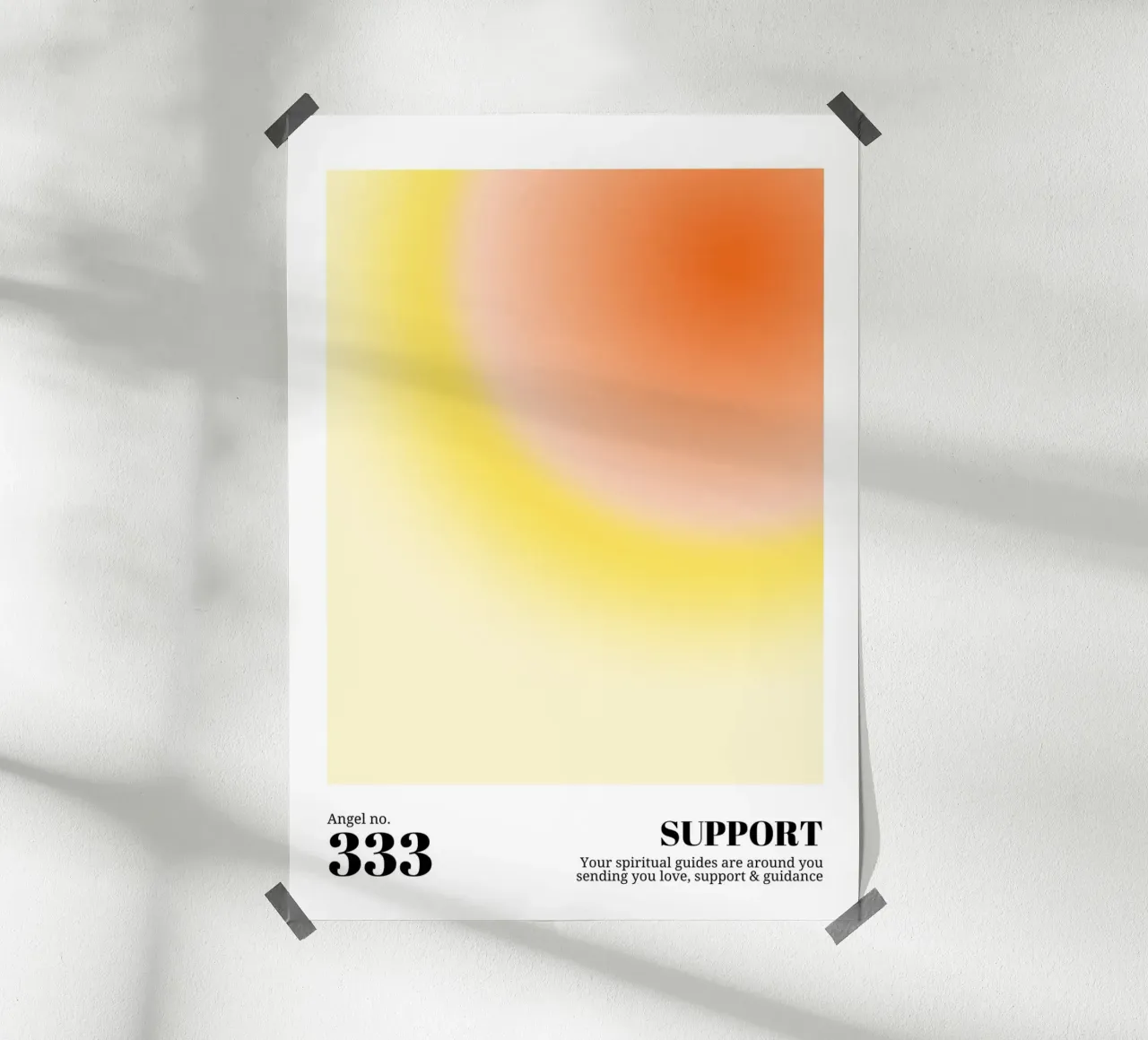 Angel No. 333 Support Aura Print - Warm Gradient Art poster by homdeco