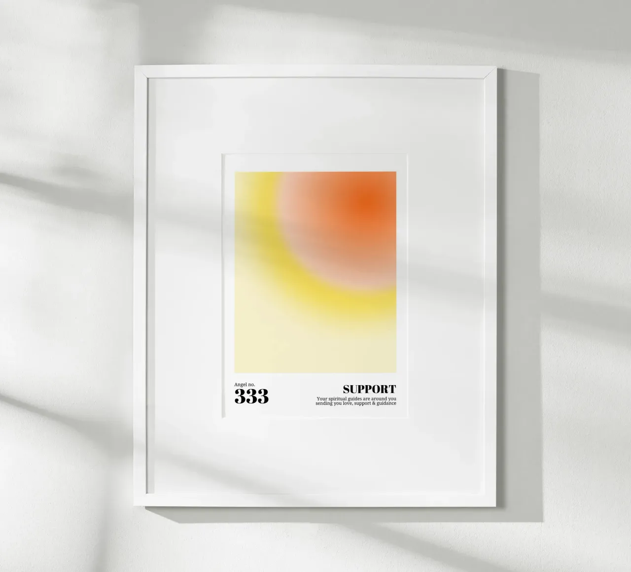 Angel No. 333 Support Aura Print - Warm Gradient Art poster by homdeco