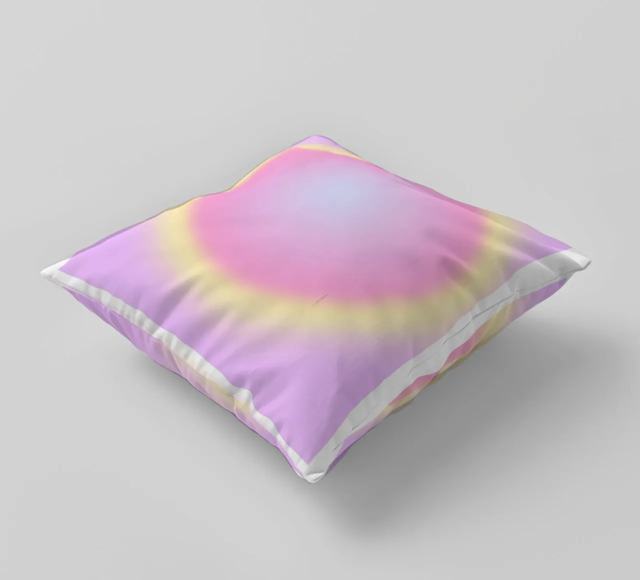 Angel No. 444 Protection Aura Print - Pink Yellow Gradient decorative cushion by homdeco