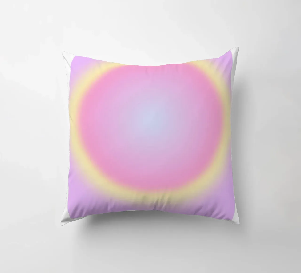 Angel No. 444 Protection Aura Print - Pink Yellow Gradient decorative cushion by homdeco