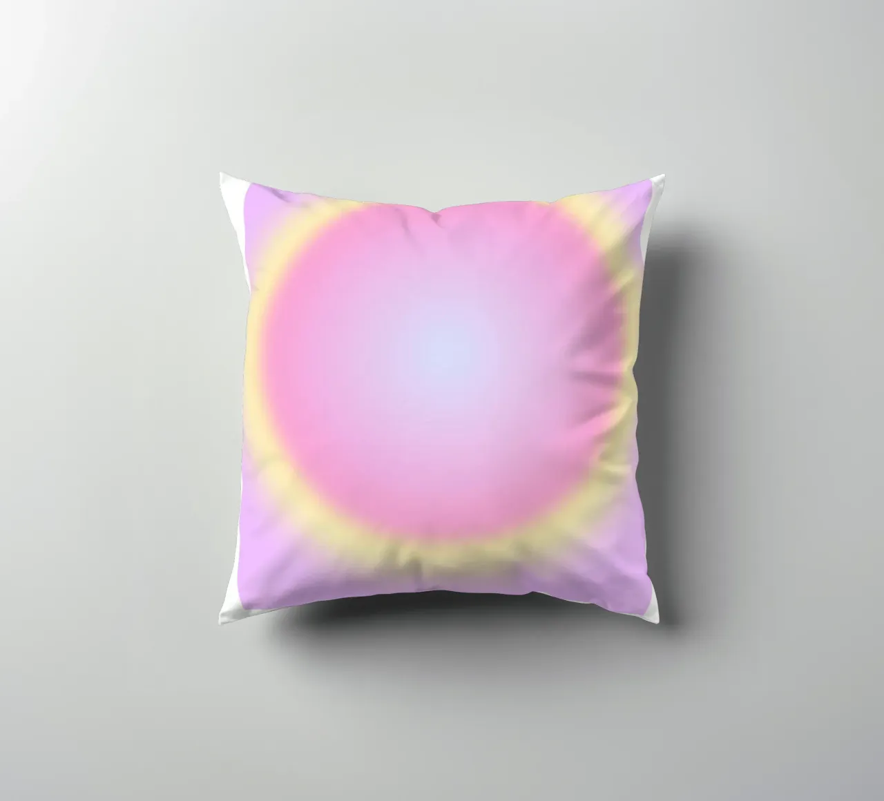 Angel No. 444 Protection Aura Print - Pink Yellow Gradient decorative cushion by homdeco