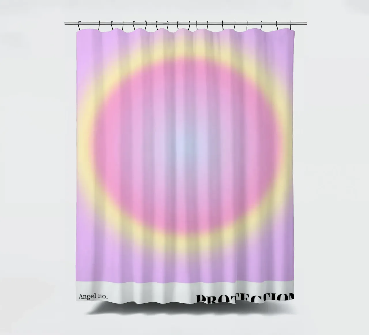 Angel No. 444 Protection Aura Print - Pink Yellow Gradient shower curtain by homdeco