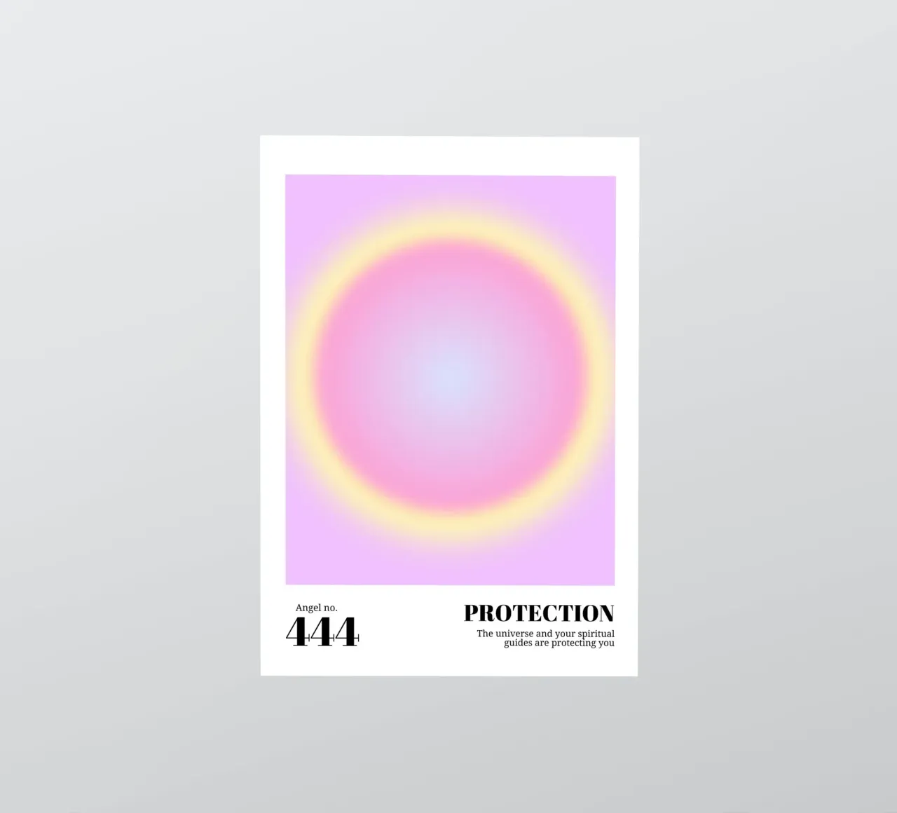Angel No. 444 Protection Aura Print - Rose Jaune Gradient autocollant de homdeco