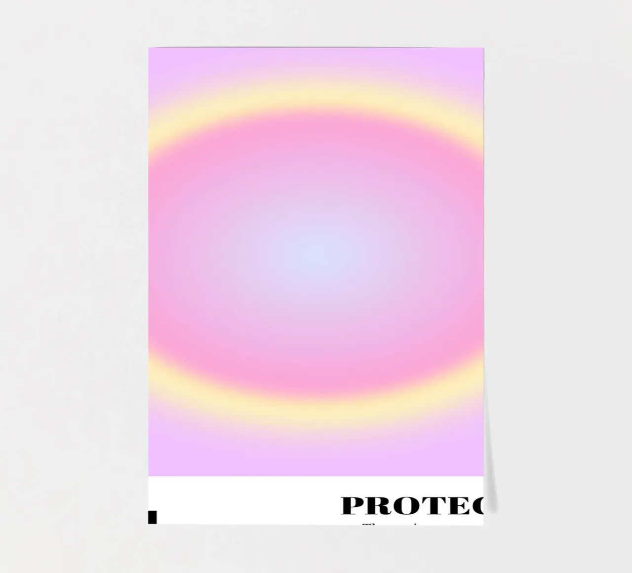 Angel No. 444 Protection Aura Print - Rose Jaune Gradient planche autocollant de homdeco
