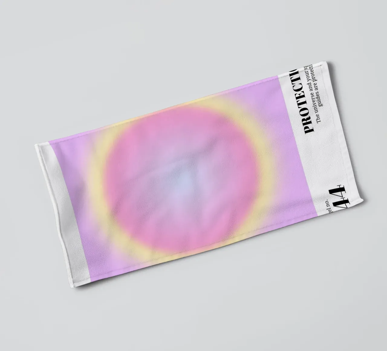 Angel No. 444 Protection Aura Print - Rose Jaune Gradient serviette de bain de homdeco