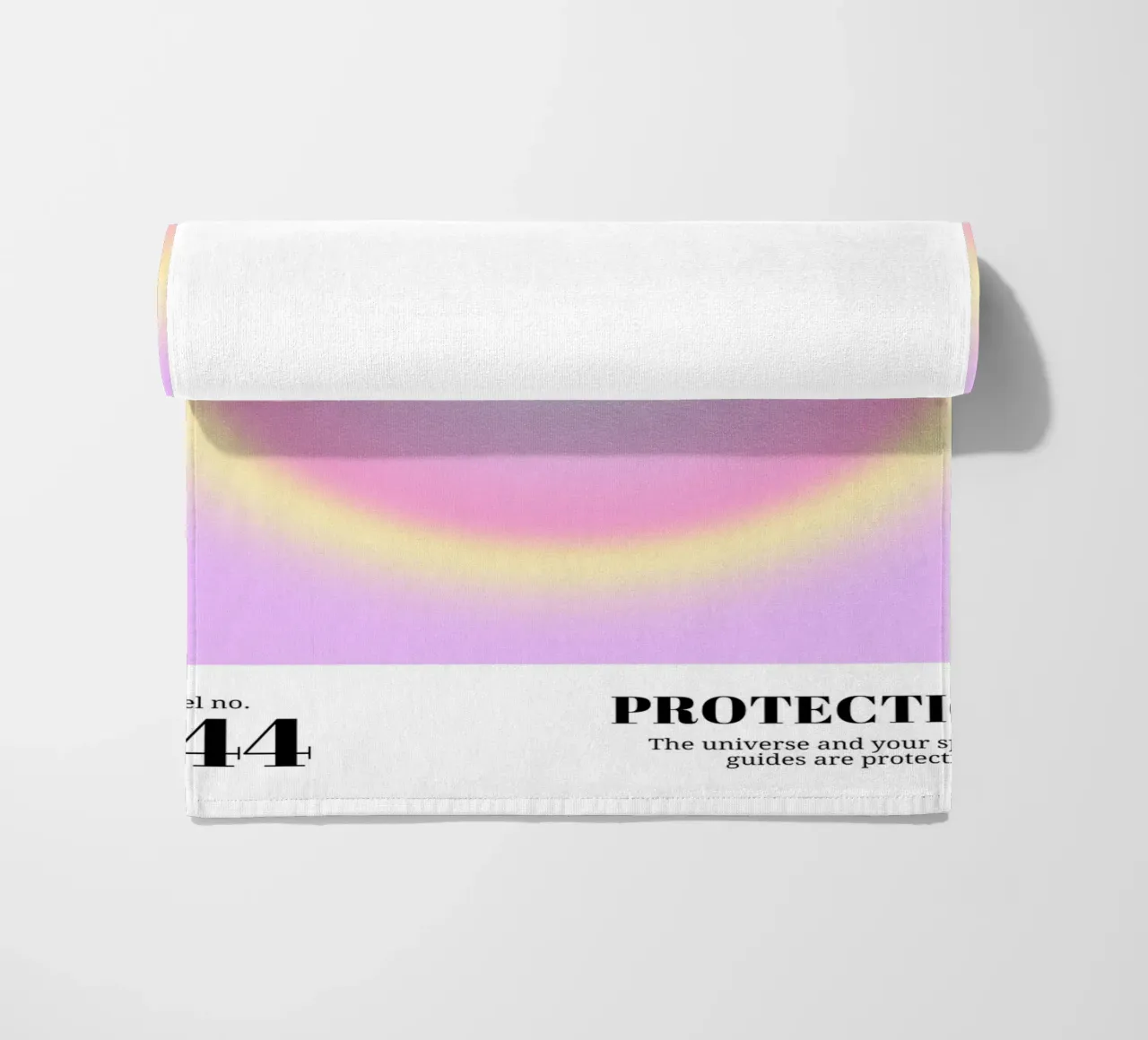 Angel No. 444 Protection Aura Print - Rose Jaune Gradient serviette de plage de homdeco