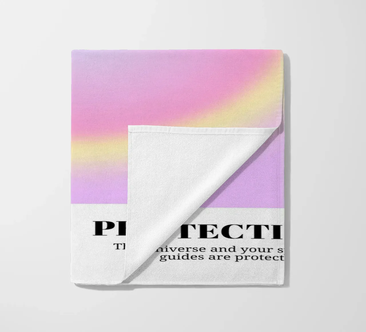 Angel No. 444 Protection Aura Print - Rose Jaune Gradient serviette de plage de homdeco