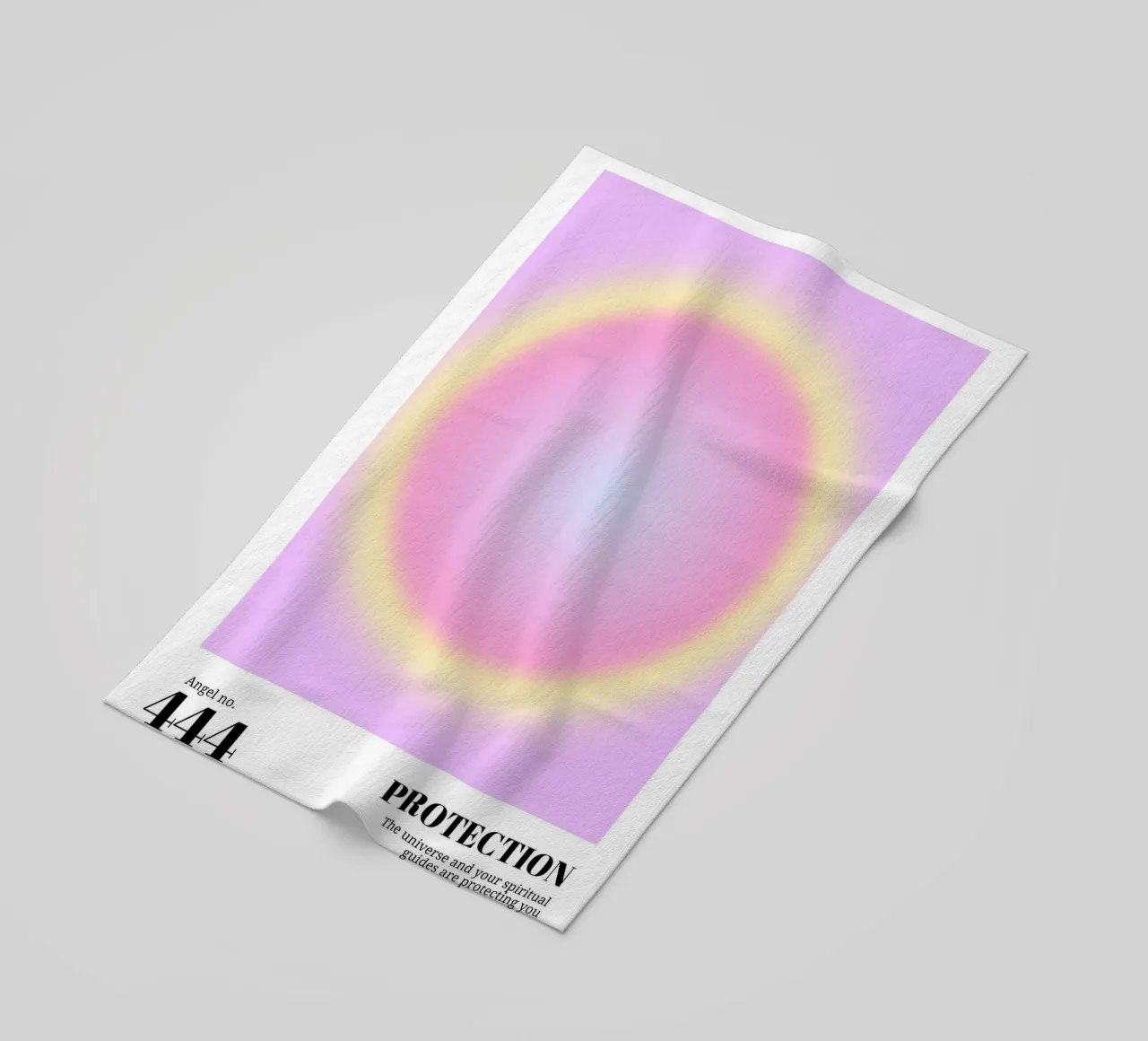 Angel No. 444 Protection Aura Print - Rose Jaune Gradient serviette de plage de homdeco