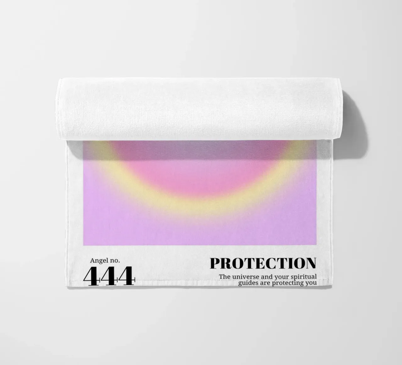 Angel No. 444 Protection Aura Print - Rose Jaune Gradient serviette de plage de homdeco