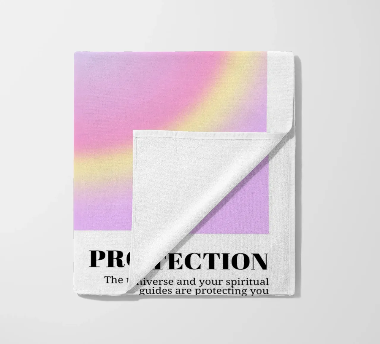 Angel No. 444 Protection Aura Print - Rose Jaune Gradient serviette de plage de homdeco