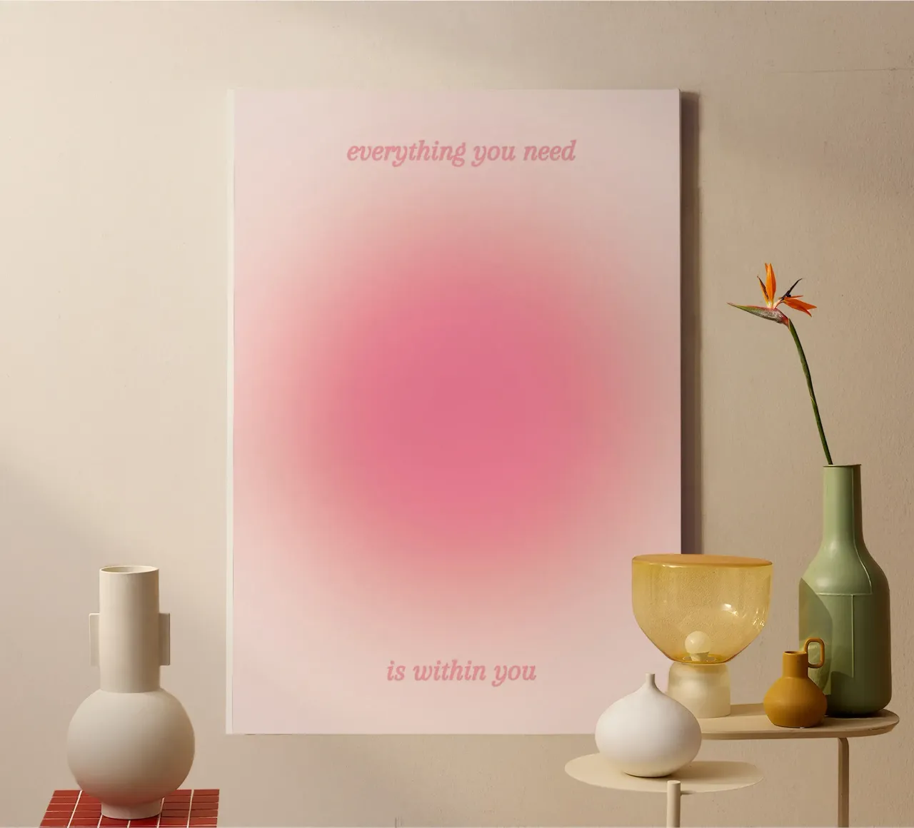 Everything You Need Is Within You - Aura Gradient Print canvas by homdeco