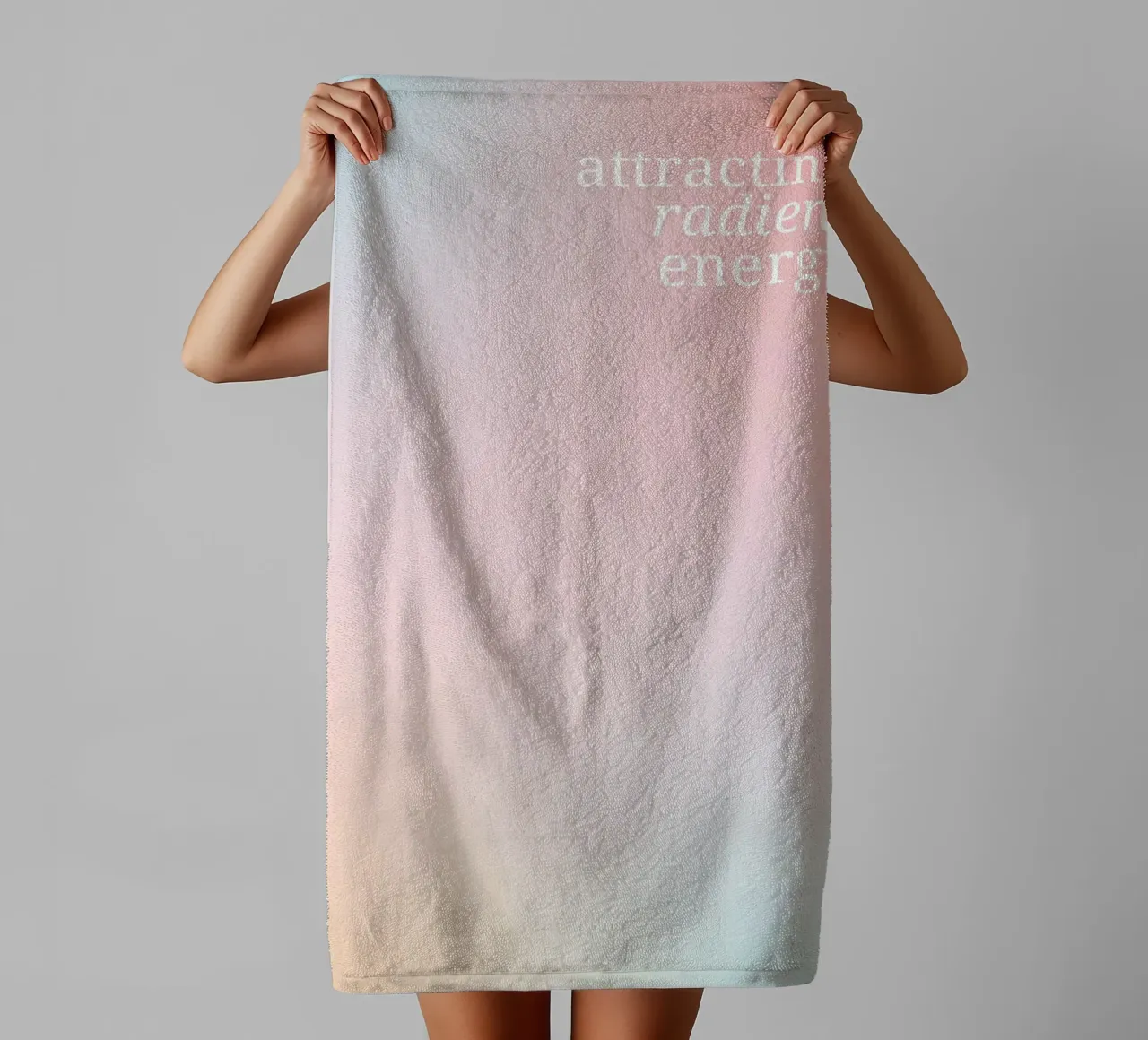 Attracting Radiant Energy Pastel Gradient Aesthetic Print towel by homdeco