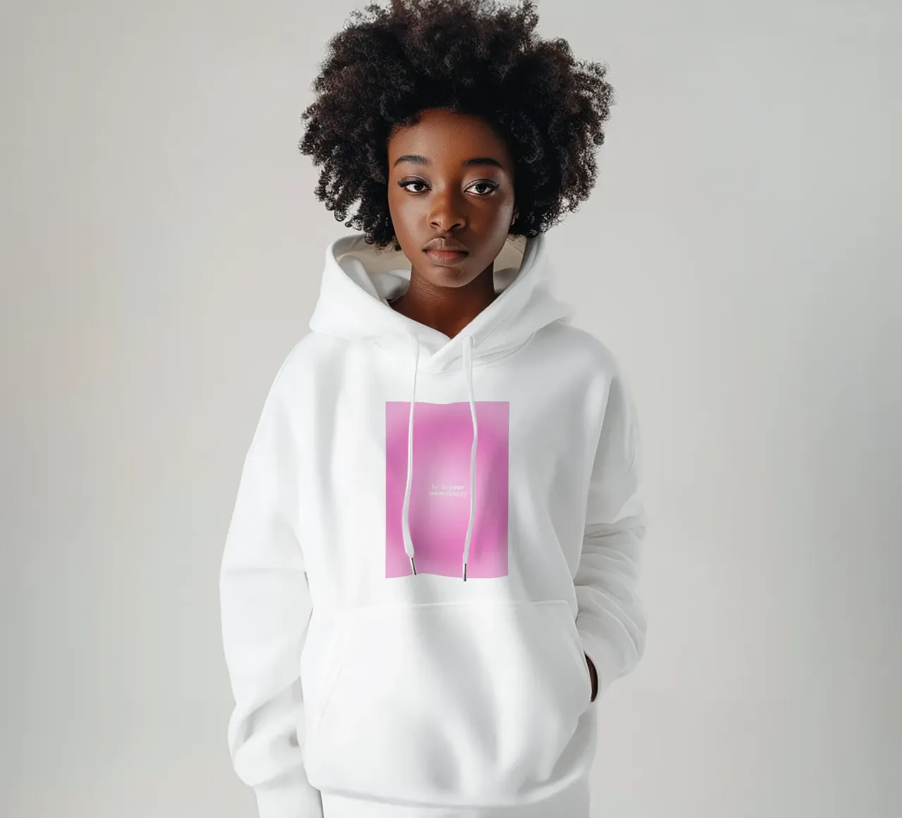Be In Your Own Energy - Estampado Gradiente Aura Rosa sudadera con capucha de homdeco