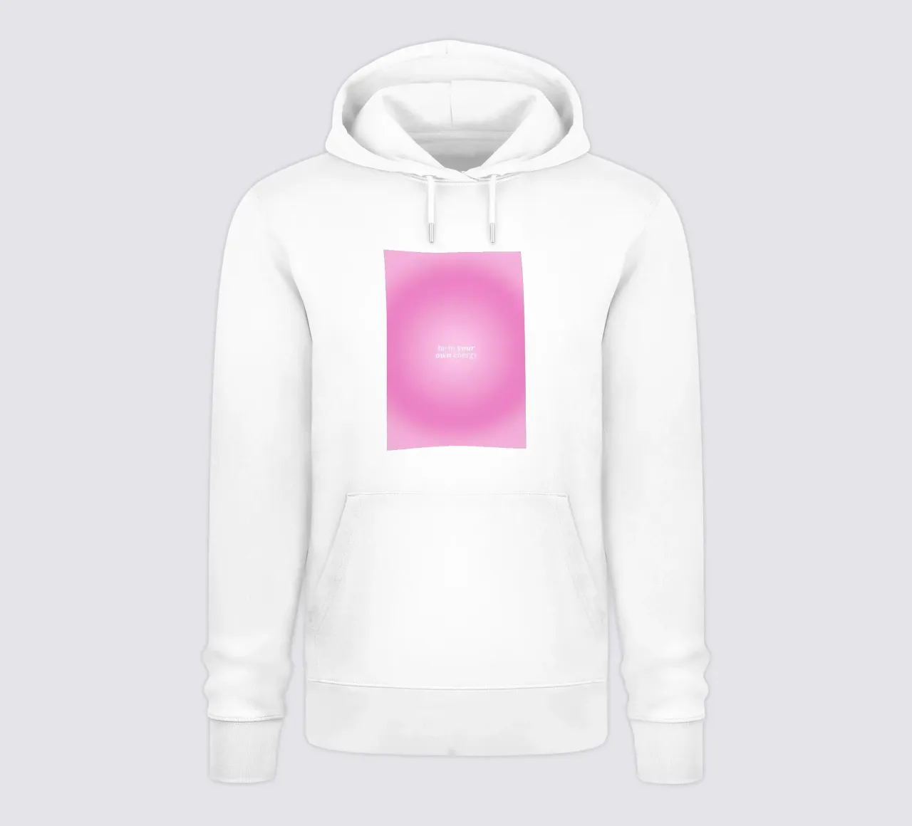Be In Your Own Energy - Estampado Gradiente Aura Rosa sudadera con capucha de homdeco