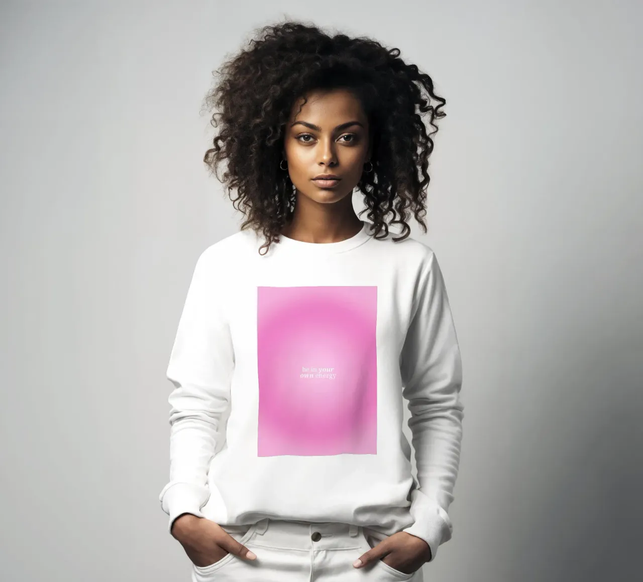 Be In Your Own Energy - Estampado Gradiente Aura Rosa sudadera de homdeco