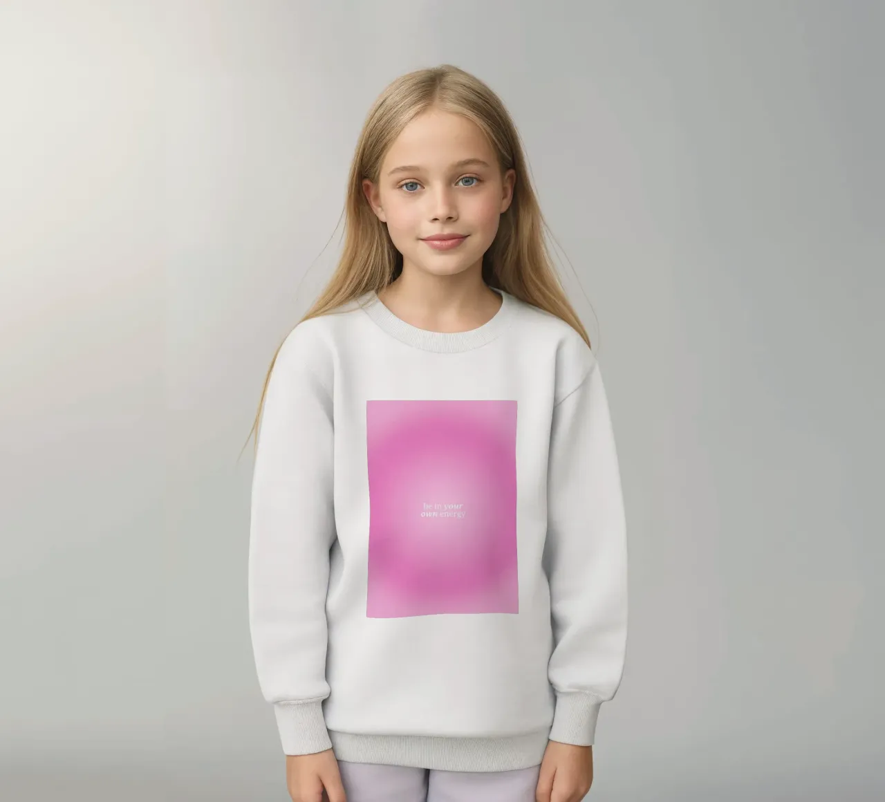 Be In Your Own Energy - Estampado Gradiente Aura Rosa sudadera para niño de homdeco