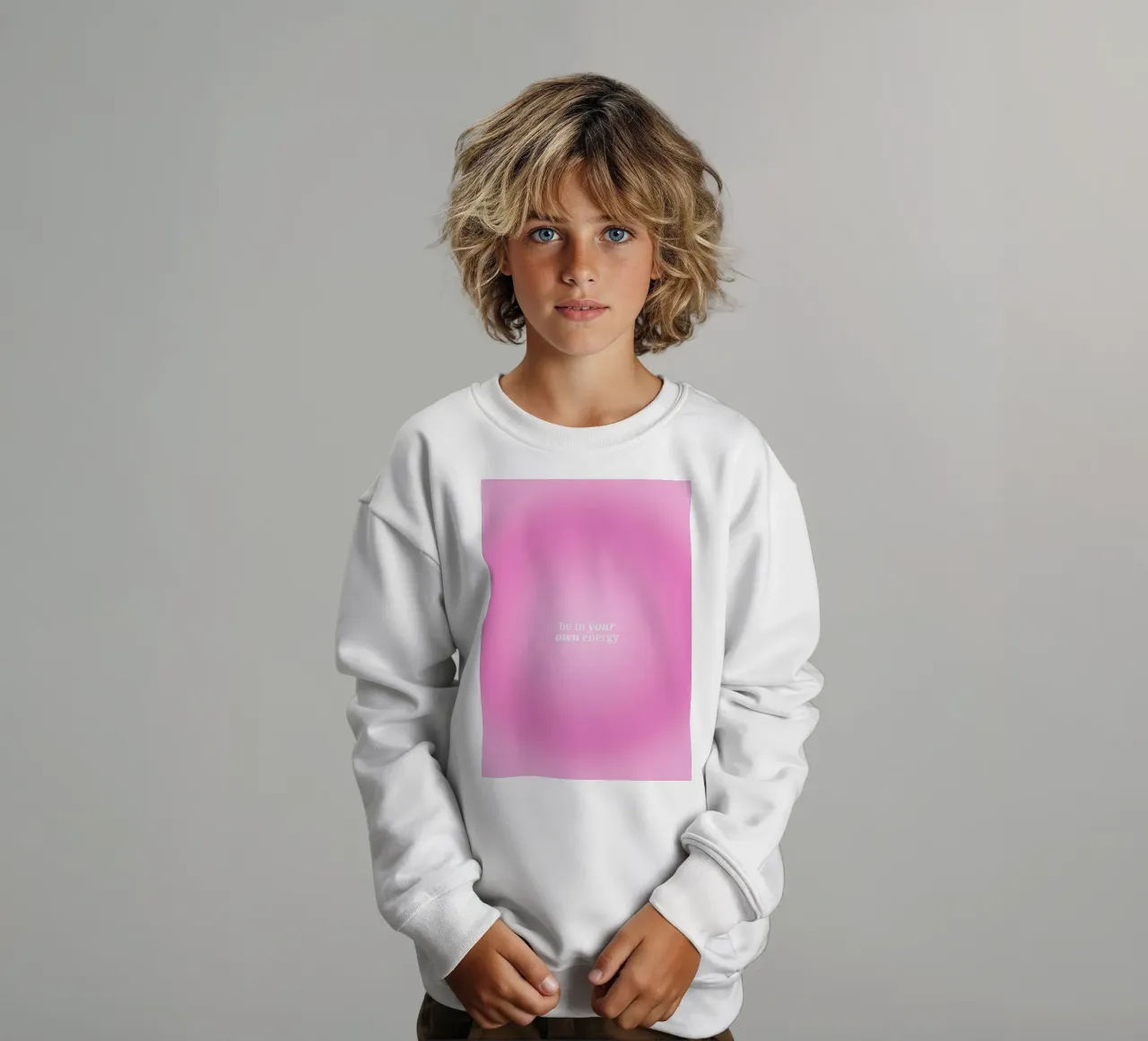 Be In Your Own Energy - Estampado Gradiente Aura Rosa sudadera para niño de homdeco