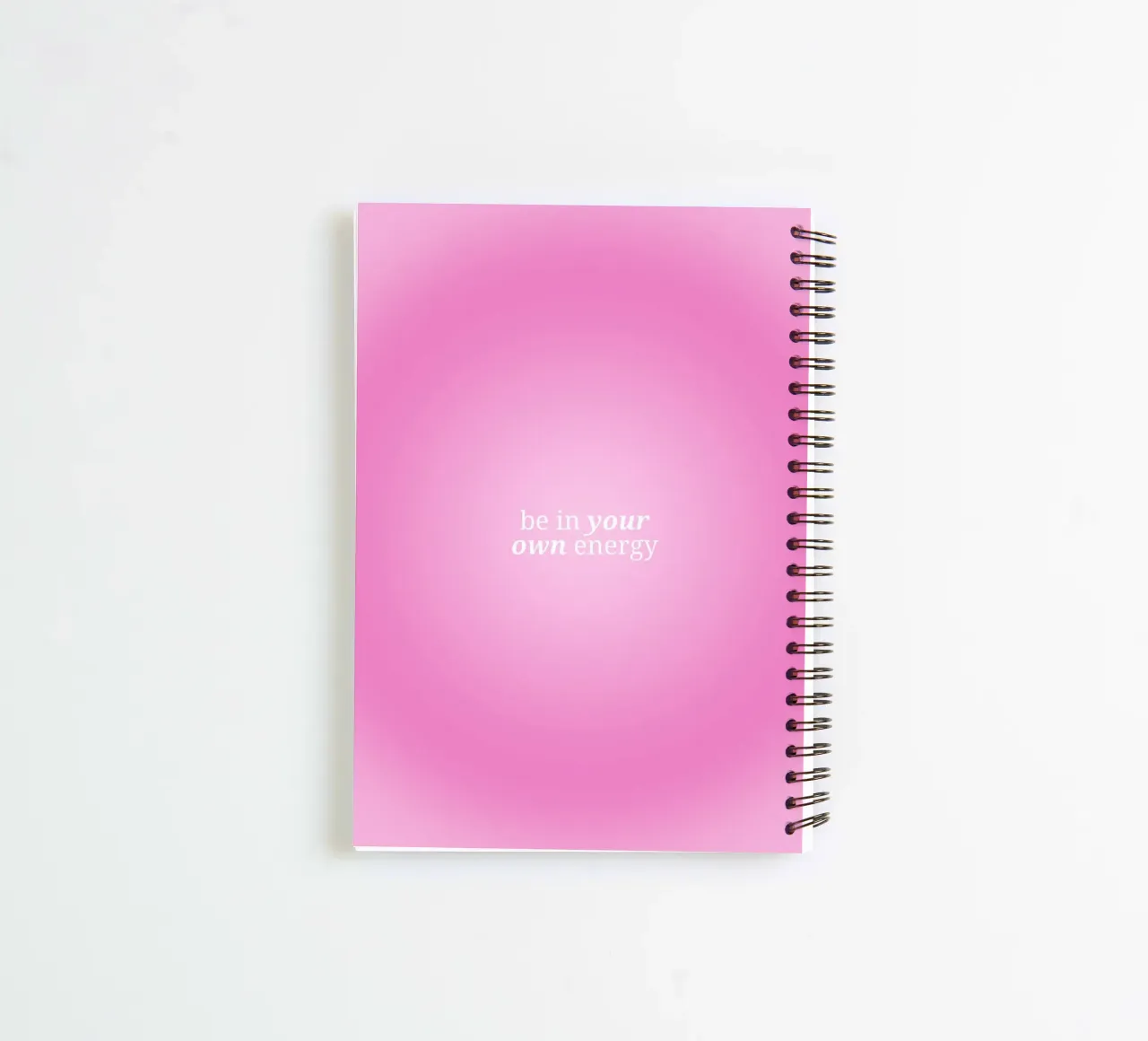 Be In Your Own Energy - Pink Aura Gradient Print spiral notebook by homdeco