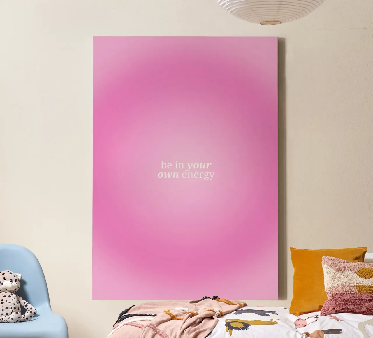 Be In Your Own Energy - Roze Aura Kleurverloop Print canvas van homdeco