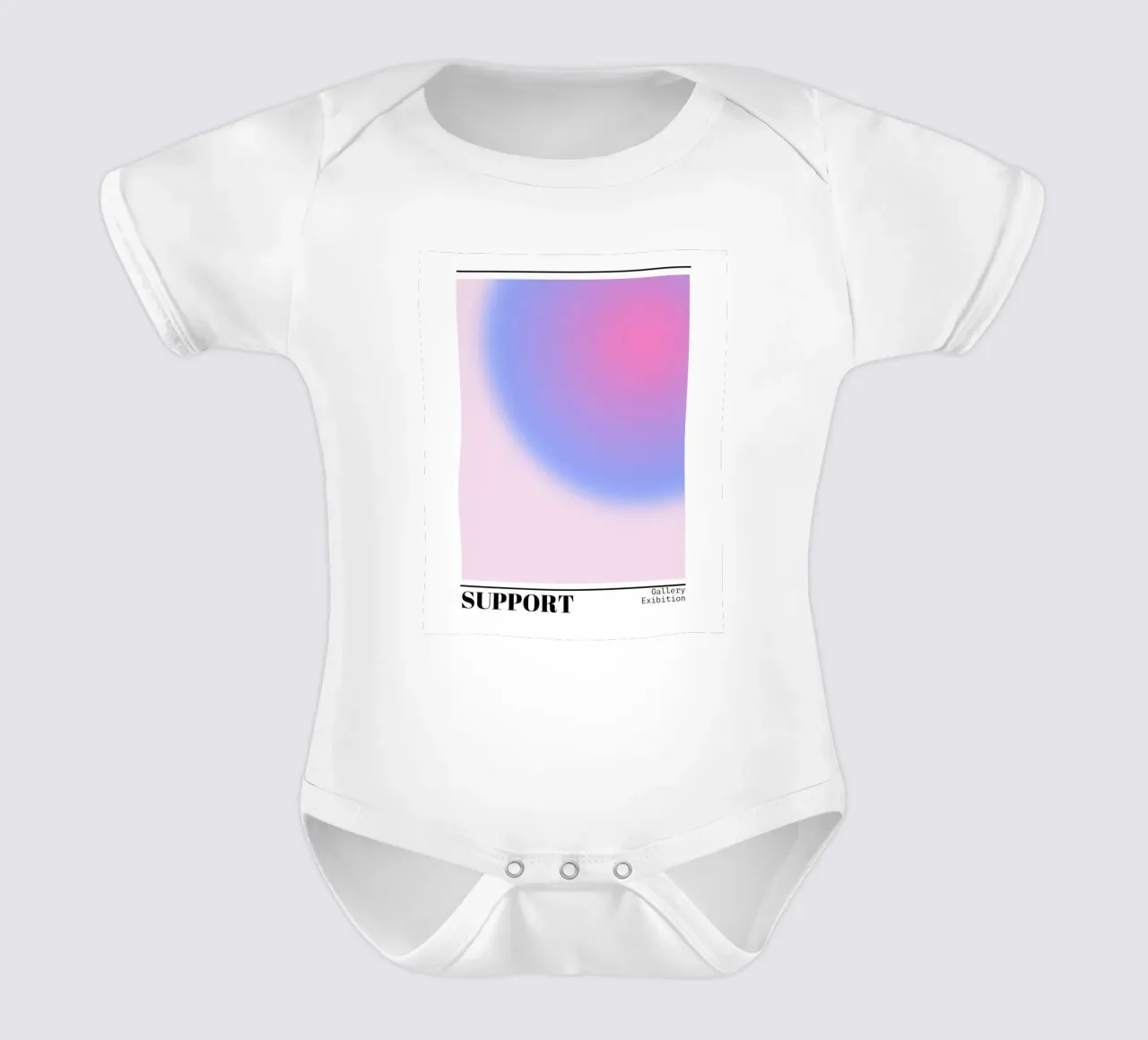 Support Aura Gradient Art Print - Gallery Exhibition short-sleeve baby romper by homdeco