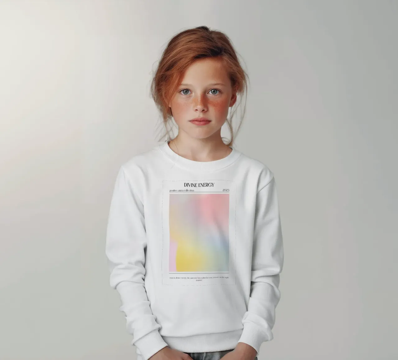 Divine Energy 2023 - Impresión Gradiente Aura Positiva sudadera para niño de homdeco