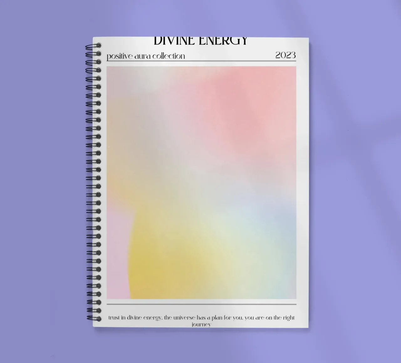 Divine Energy 2023 - Positive Aura Gradient Print spiral notebook by homdeco
