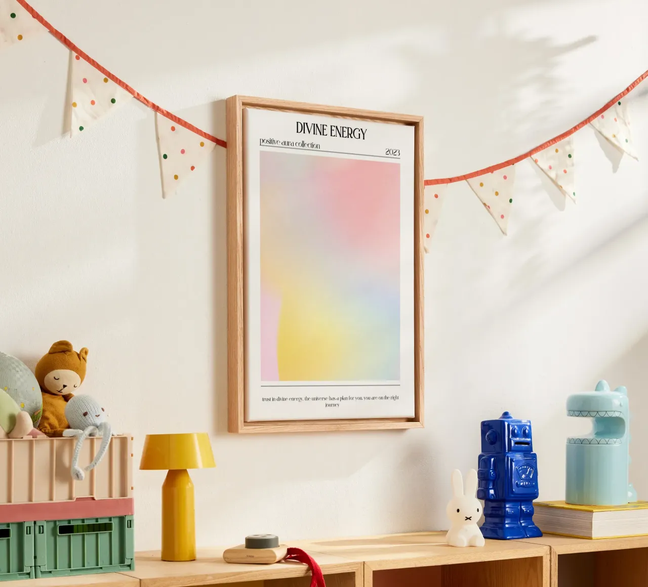 Goddelijke Energie 2023 - Positieve Aura Kleurverloop Print canvas van homdeco