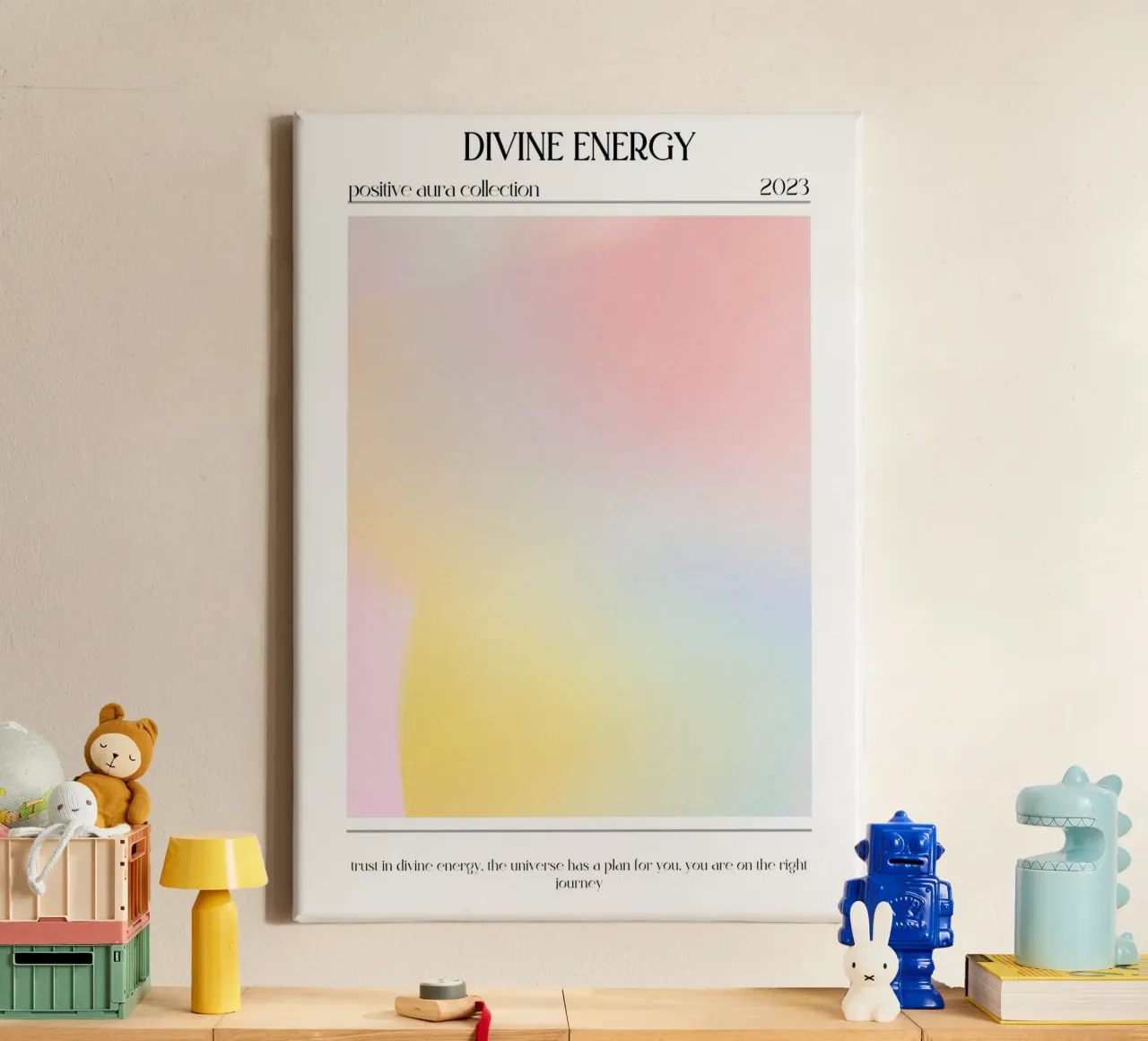 Goddelijke Energie 2023 - Positieve Aura Kleurverloop Print canvas van homdeco