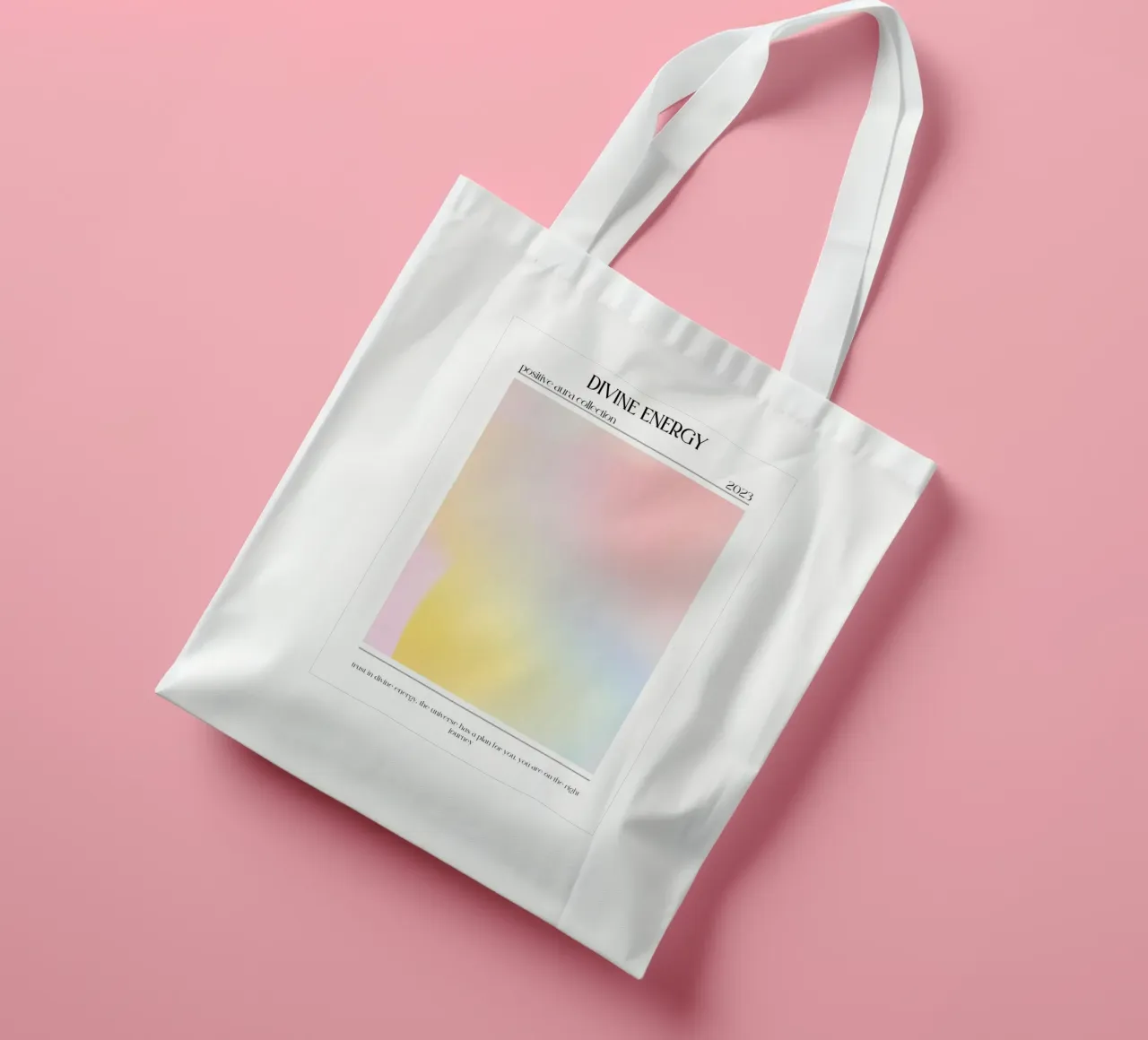 Goddelijke Energie 2023 - Positieve Aura Kleurverloop Print jute draagtas van homdeco