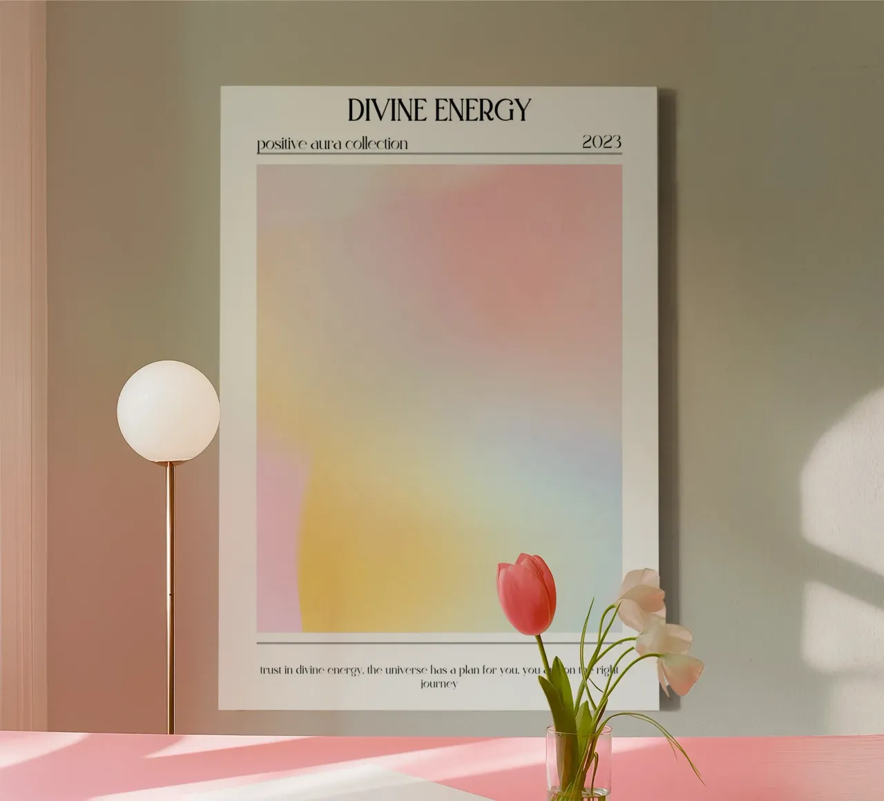 Goddelijke Energie 2023 - Positieve Aura Kleurverloop Print canvas van homdeco