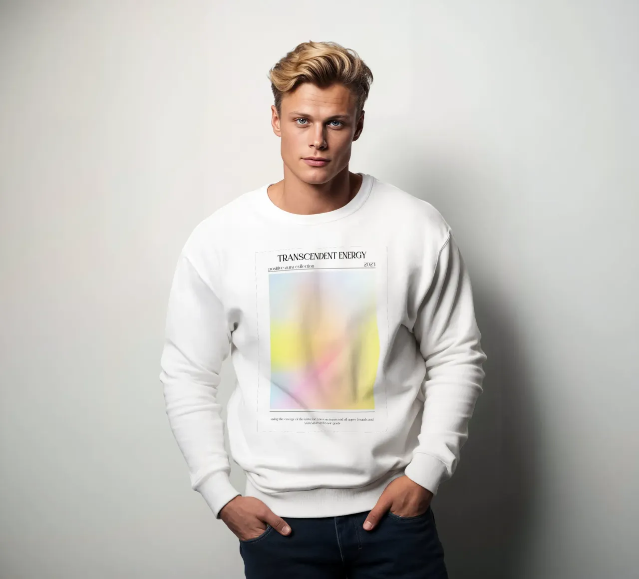 Transcendent Energy 2023 - Impresión Gradiente Aura Positiva sudadera de homdeco