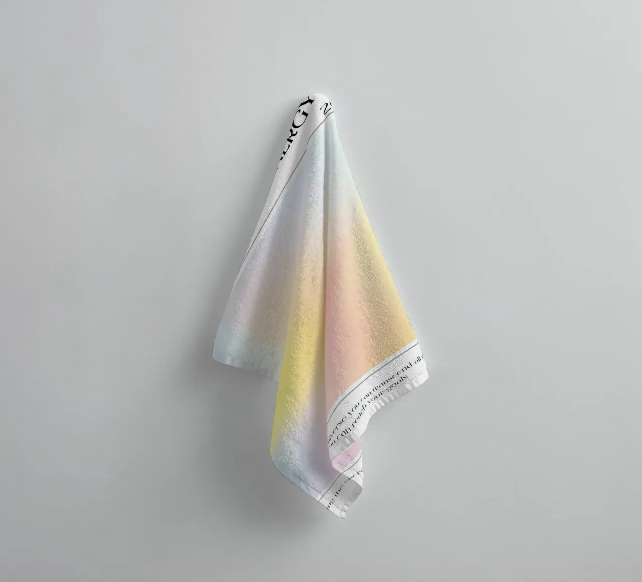 Transcendente Energie 2023 - Positieve Aura Kleurverloop Print badhanddoek van homdeco