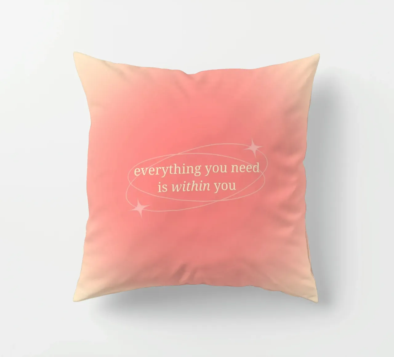 Everything You Need Is Within You - Aura Print decorative cushion by homdeco