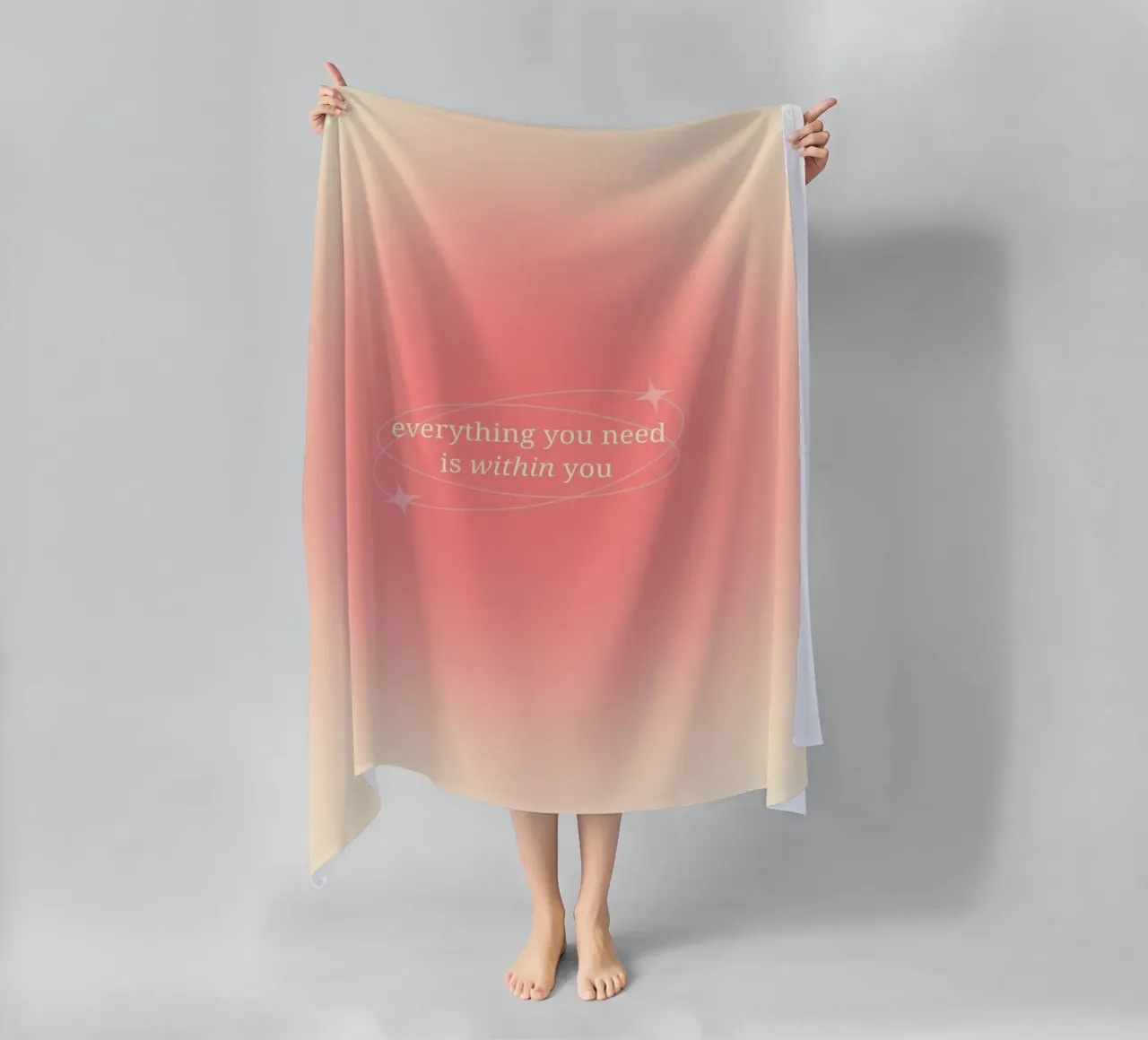 Everything You Need Is Within You - Aura Print beach towel by homdeco