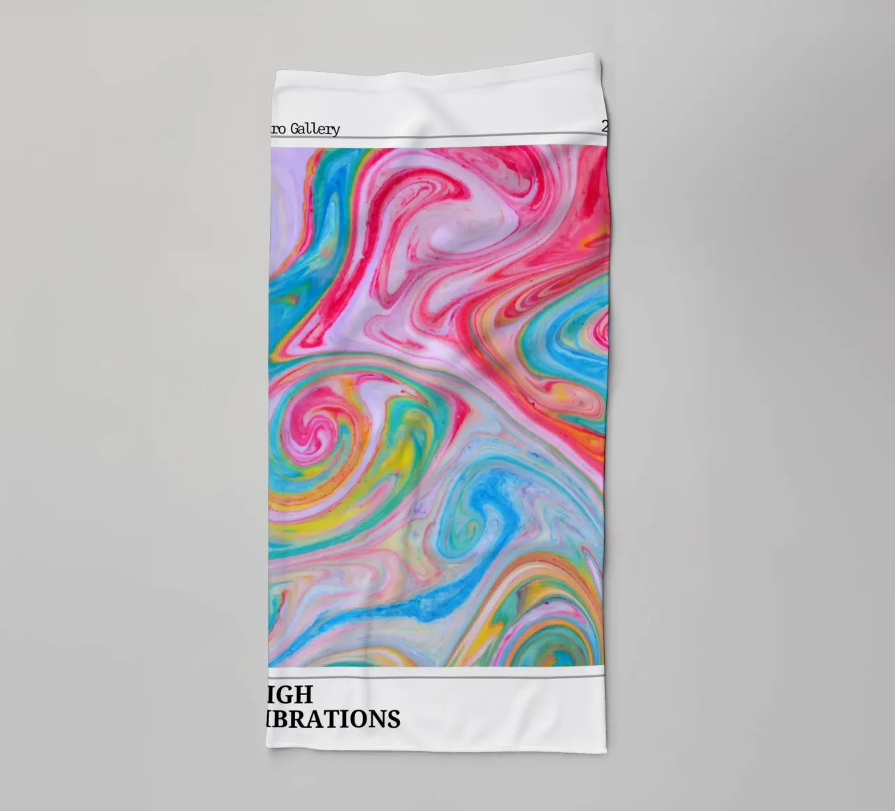 Retro Gallery 2023 - High Vibrations Swirl Art Print towel by homdeco