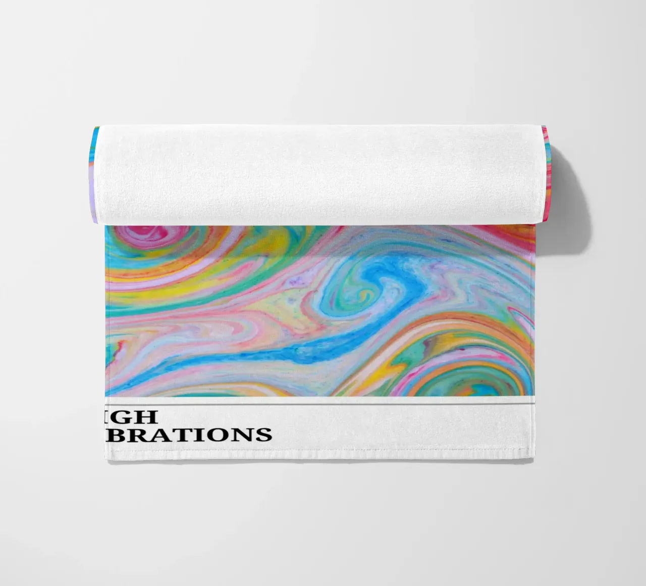 Retro Gallery 2023 - High Vibrations Swirl Art Print beach towel by homdeco