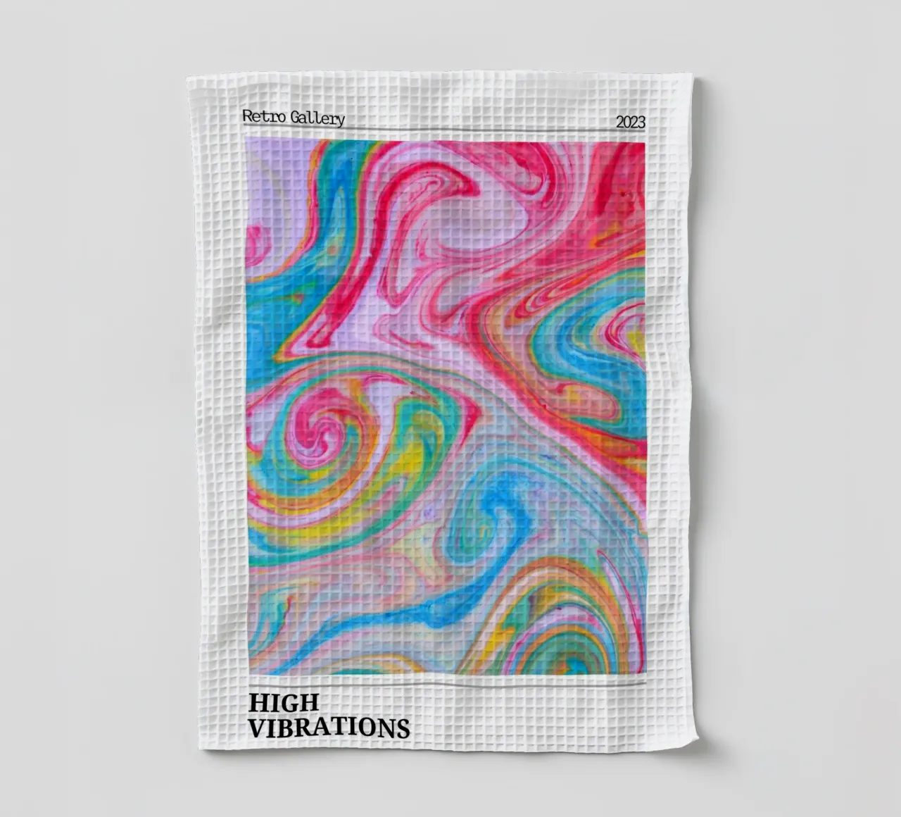 Retro Gallery 2023 - Impression d'art High Vibrations Swirl torchon de homdeco