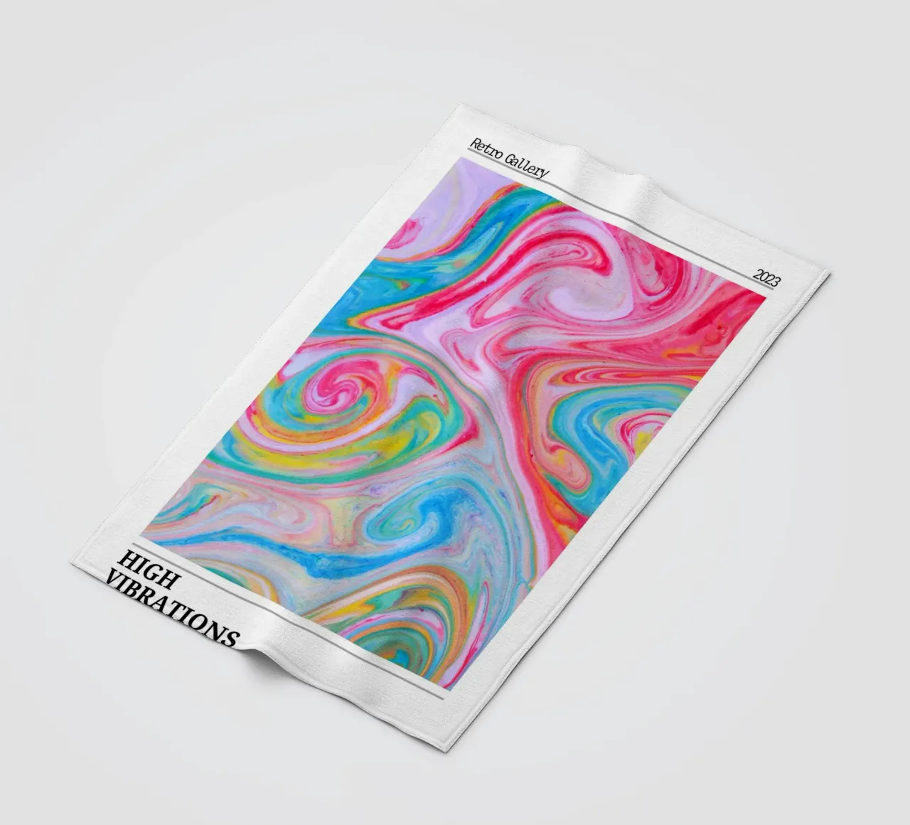 Retro Gallery 2023 - High Vibrations Swirl kunstdruk fleecedeken van homdeco