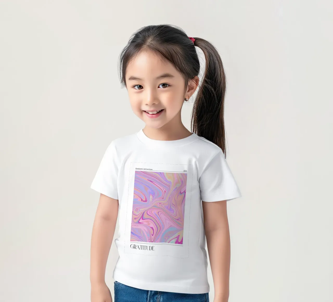 Dankbarkeit Marmor Wirbel Pastell Farbverlauf Kunstdruck Kinder T-Shirt von homdeco