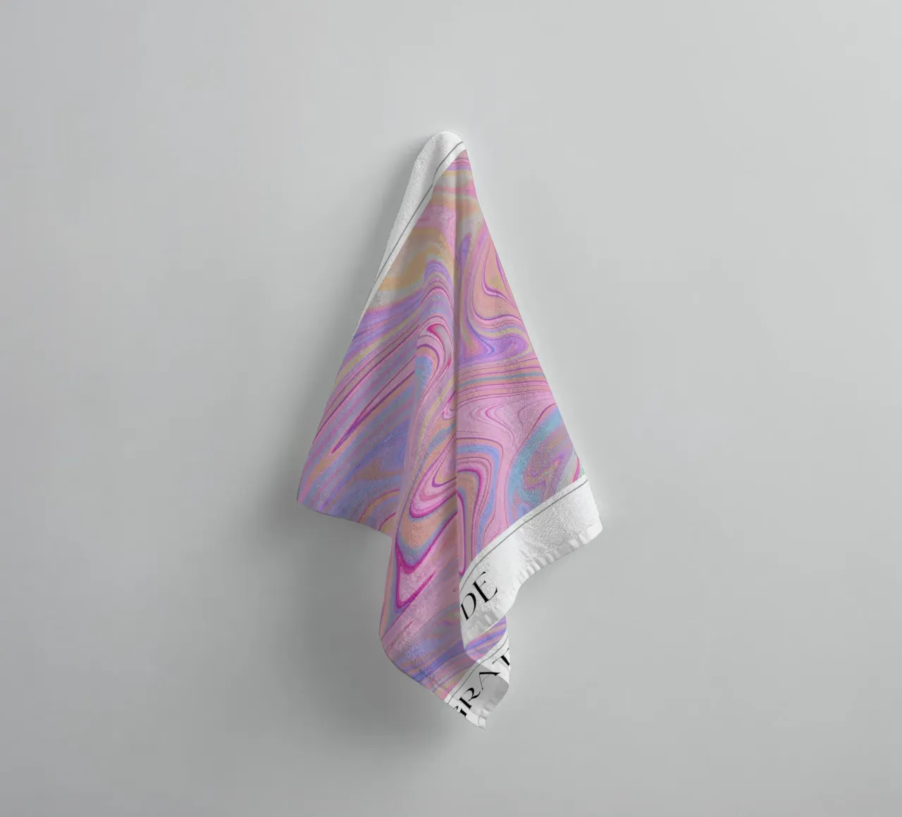Dankbaarheid Marmer Werveling Pastel Kleurverloop Kunstdruk badhanddoek van homdeco