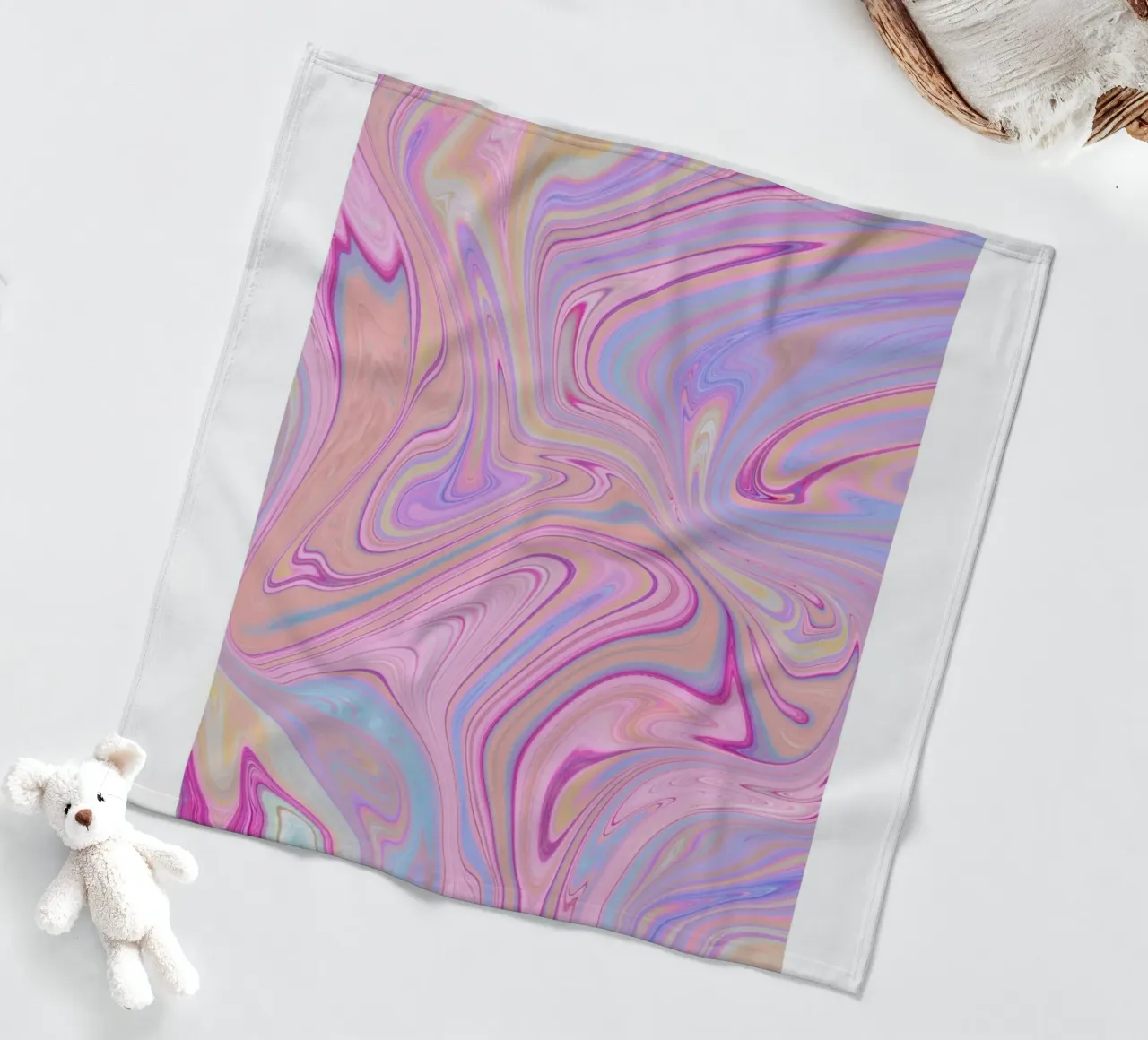 Gratitude Marble Swirl Pastel Gradient Art Print fleece blanket by homdeco