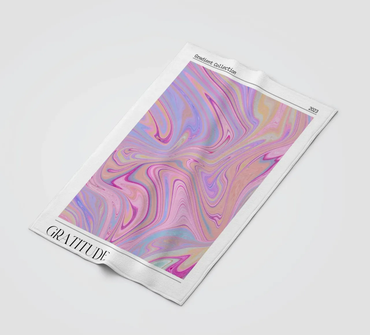 Gratitude Marble Swirl Pastel Gradient Art Print fleece blanket by homdeco