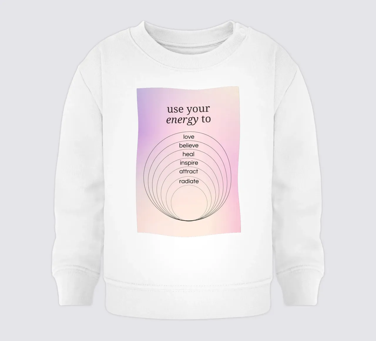 Use Your Energy For Good - Aura Gradient Print baby sweatshirt by homdeco