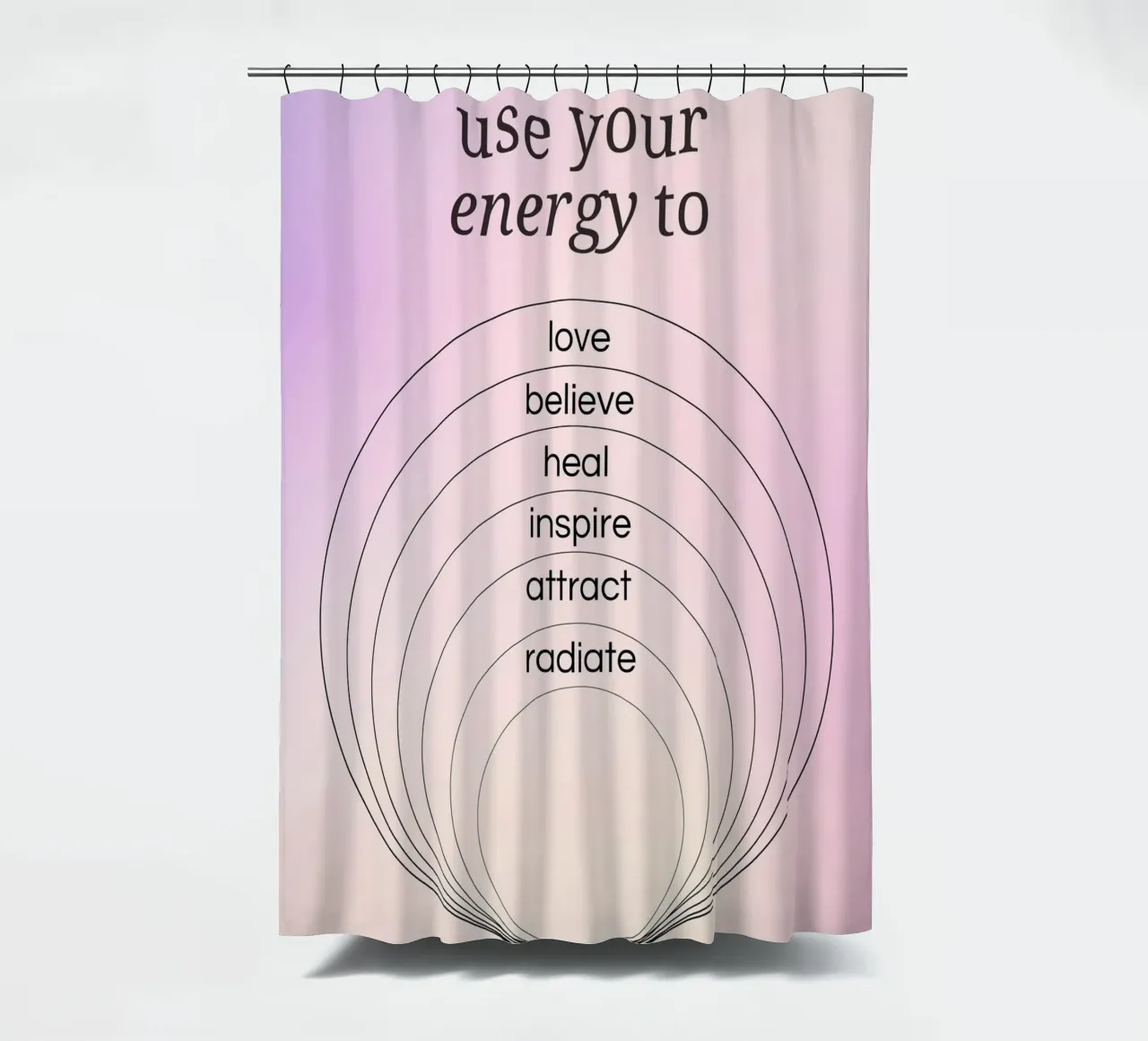 Use Your Energy For Good - Aura Gradient Print shower curtain by homdeco