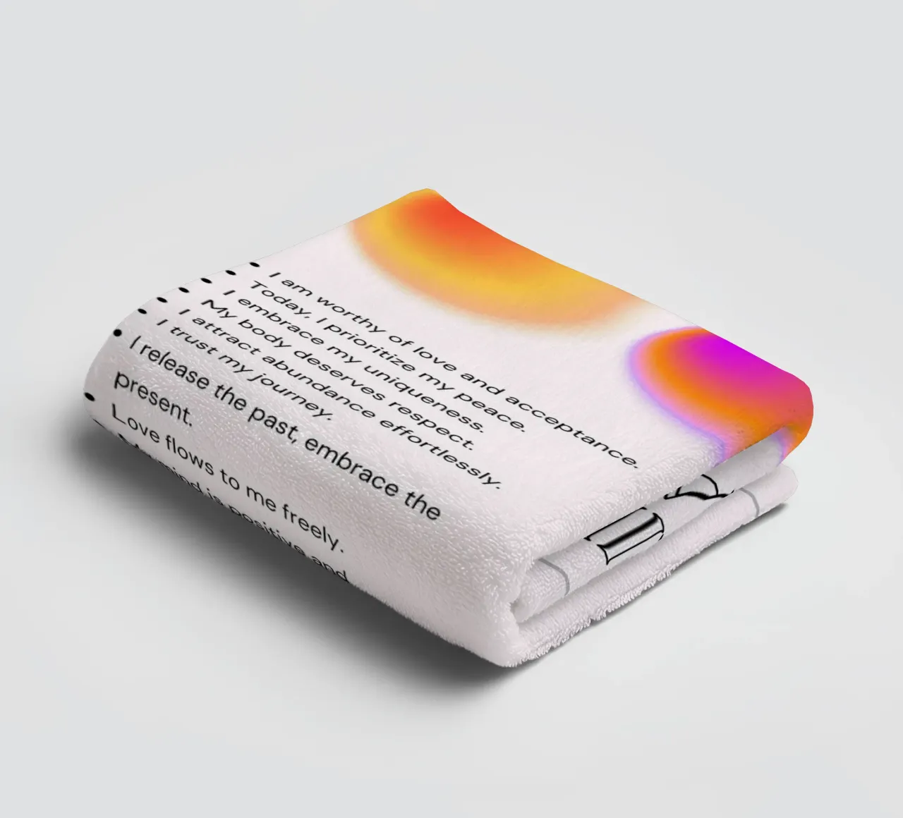 Daily Affirmations Aura Spheres Print - Manifestation Art towel by homdeco
