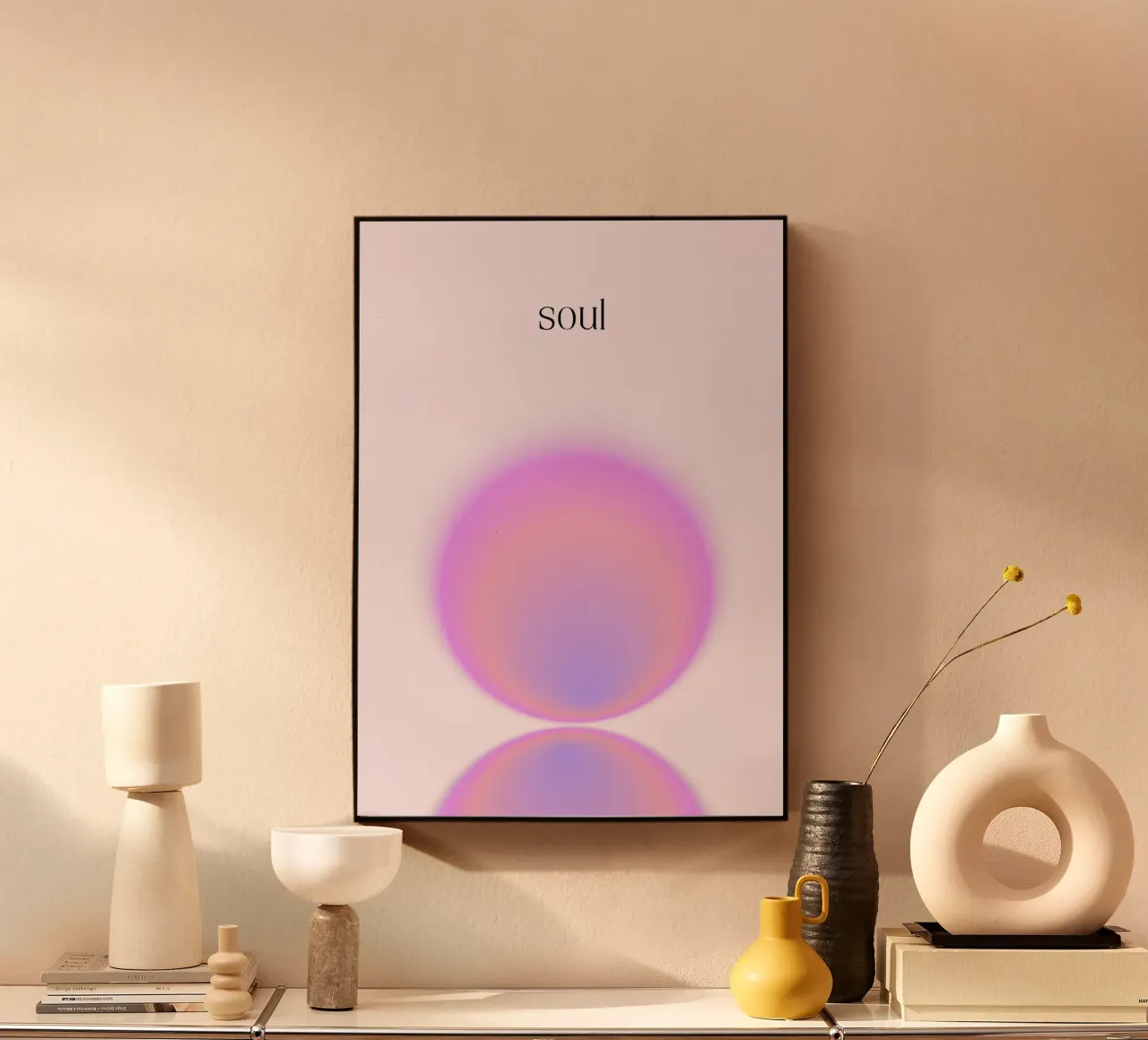 Soul Aura Reflection Rose Purple Gradient Print plexiglas de homdeco