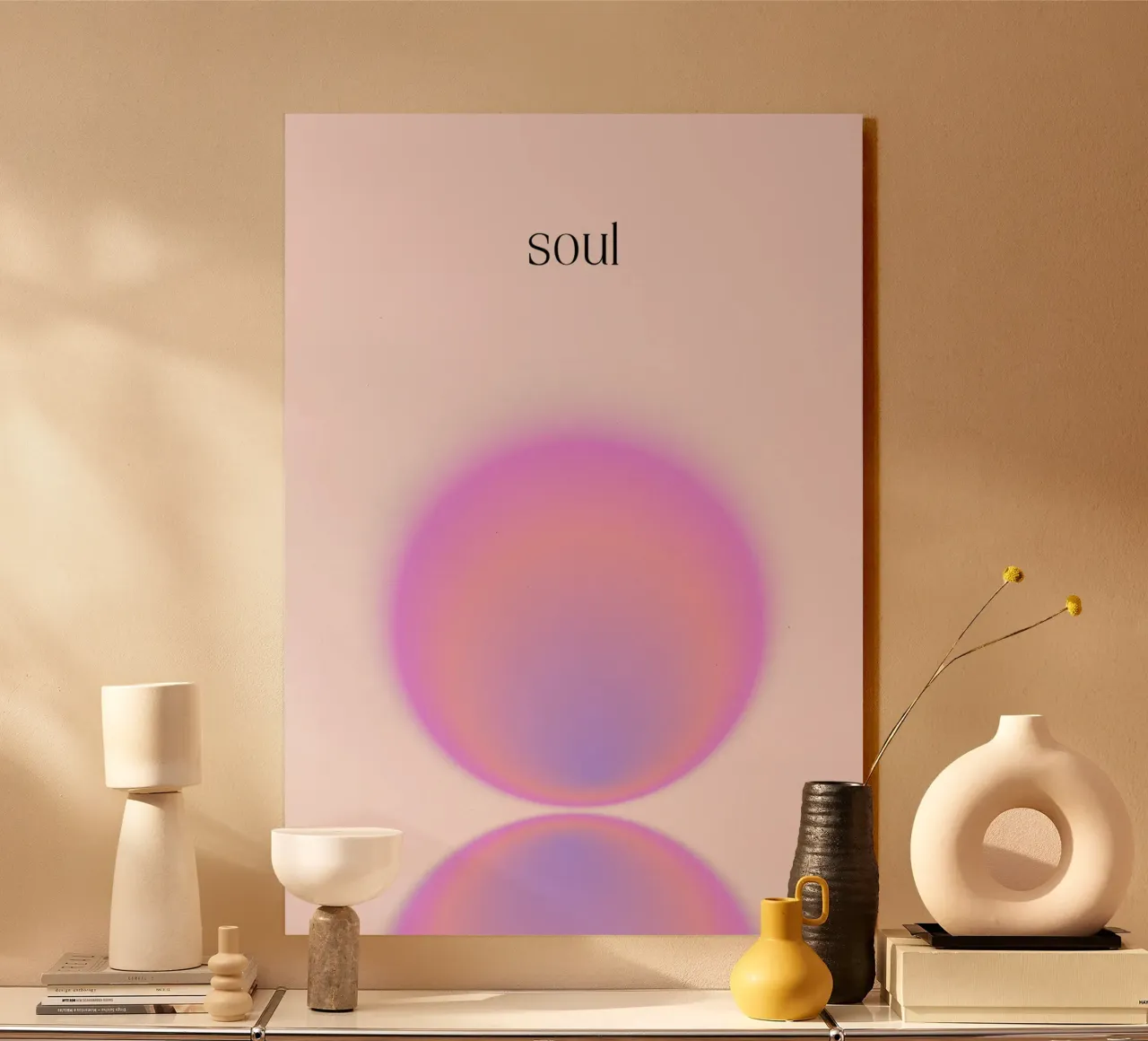 Soul Aura Reflection Rose Purple Gradient Print plexiglas de homdeco