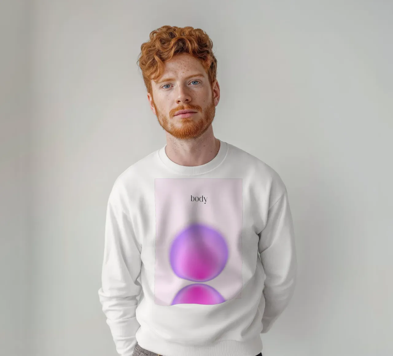 Corpo Aura Riflesso Rosa Viola Stampa Gradiente felpa da homdeco