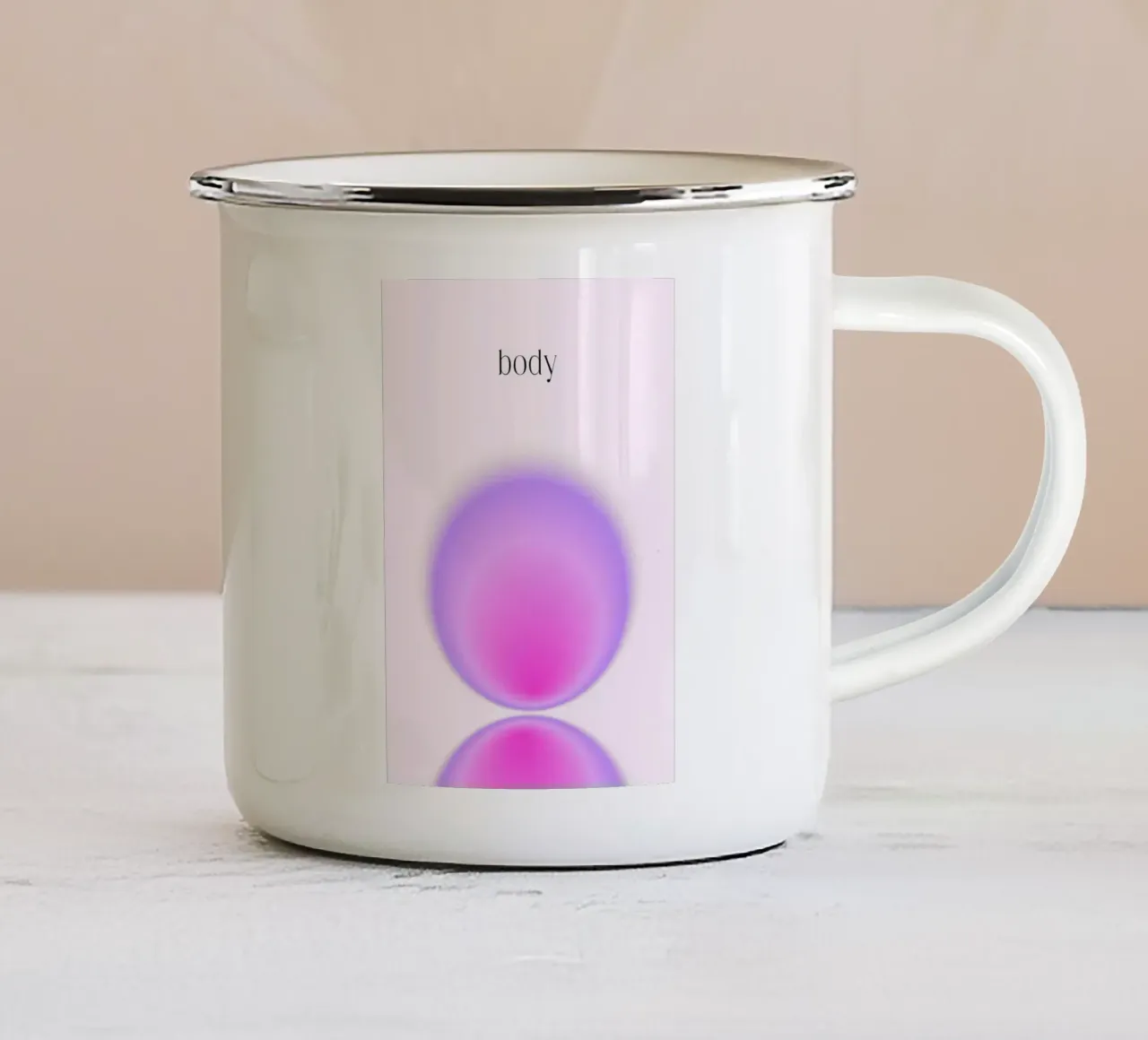 Corpo Aura Riflesso Rosa Viola Stampa Gradiente tazza in smalto da homdeco